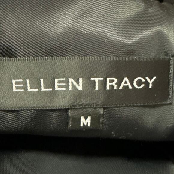 NEW Ellen Tracy Black Leather Button Up Collar Long Sleeve Blazer Coat Jacket M - Picture 4 of 5